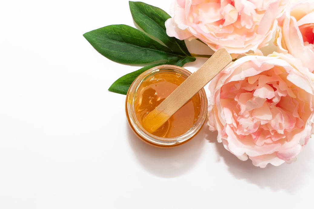 Sugar Wax in a bowl with peony